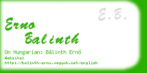 erno balinth business card