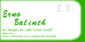 erno balinth business card